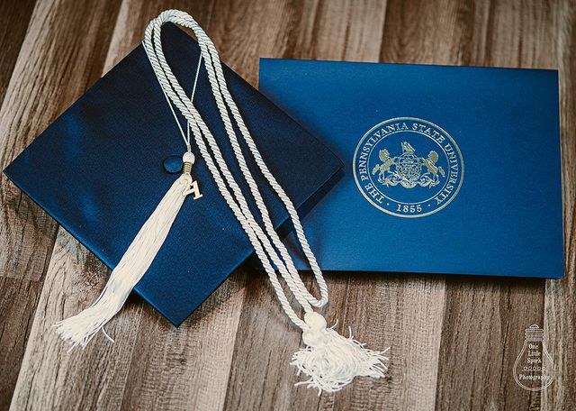Spring 2025 ABE Graduates A graduation cap, tassel, cord, and diploma cover