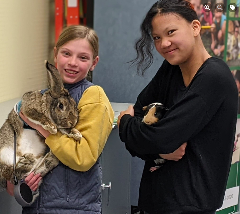 Two members of the Fuzzy Critters 4-H Club