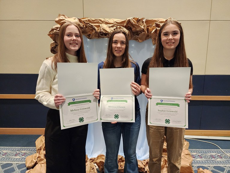 Diamond Clover Award Winners: Melissa Griswold, Melissa Johnson, and Sophie Griswold