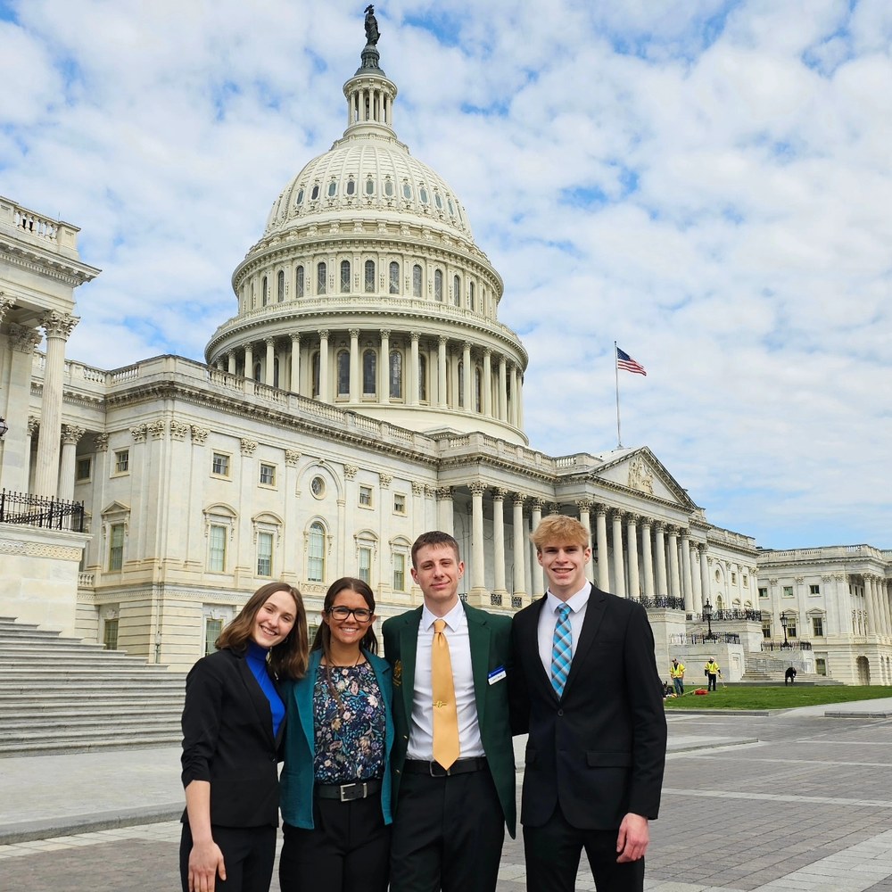 Pennsylvania 4-H Members Present Ideas to Federal Agencies From left to right: Miller, Davis, Bruner, and Fetterman