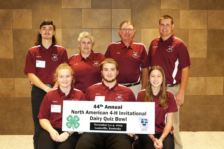 Back row – Gavin Neff, Irene Osborne – club leader, Dr. James Osborne- team coach, Harrison Boaz - assistant coach.  Front row – Sadie Innerst, Evan Fleisher, Julie Loy