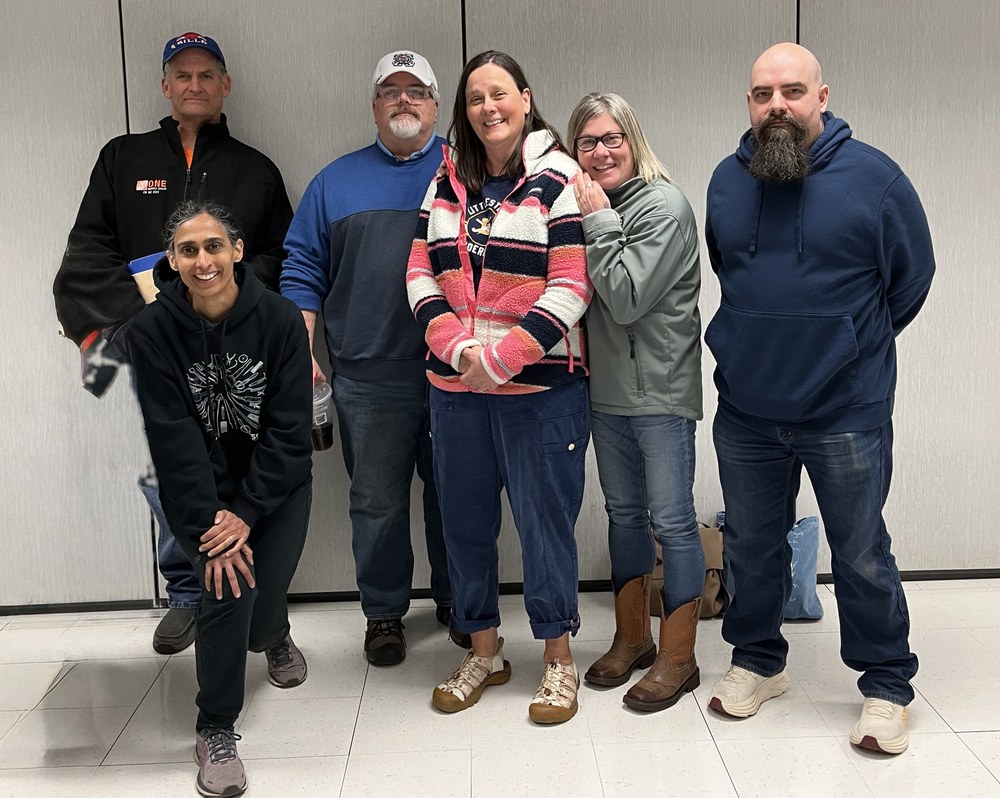 Becoming a Master Gardener Adams County Master Gardeners of 2025. From left are Paul Labuzzetta, Salma Monani, Walter Grudzinski, Polly Grudzinski, Emily Kaiser, Clint Hartwig; missing are Grant Meckley, Emily Knowles-Kellet, Susan Shannon. Photo Credit: Lydia Hecker.
