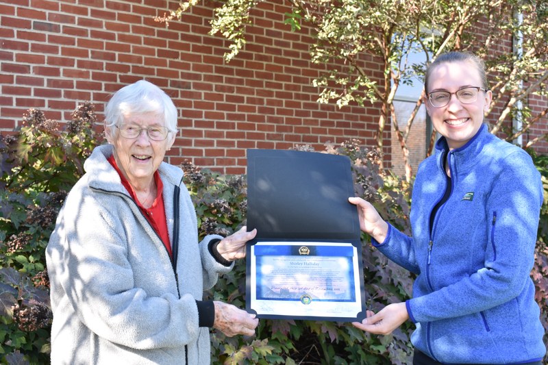 Centenarian Certificate from the Cumberland County Board of Commissioners