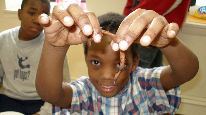 Boy with Earthworm